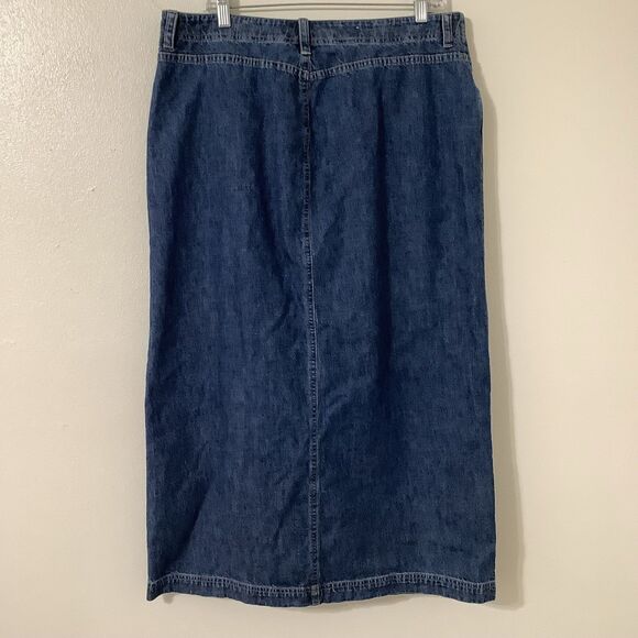 Vintage Y2K Blue Denim Western Cowgirl Cottagecore Retro Midi Skirt Size 16 - Picture 5 of 8